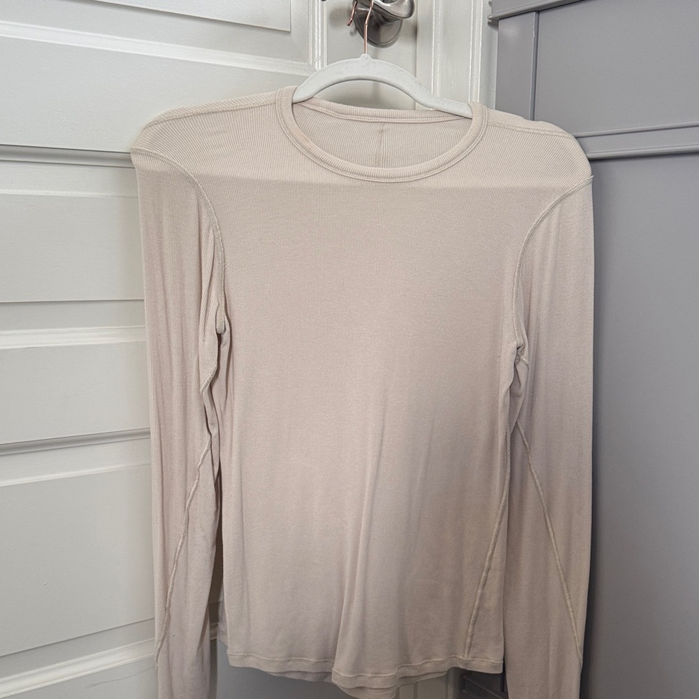 Lululemon Long Sleeve Beige Top